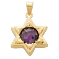 Star of David Pendant with center Amethyst